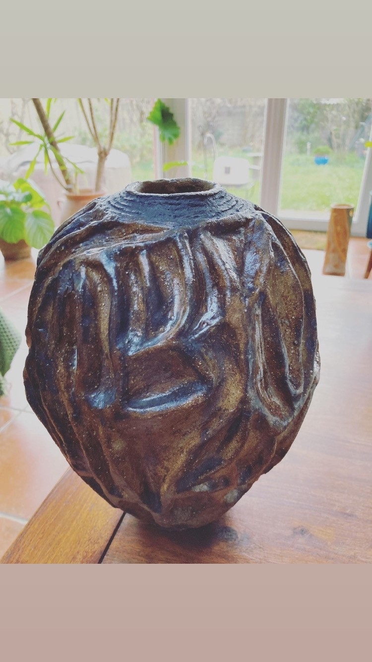 vase Sandrine effet cuir